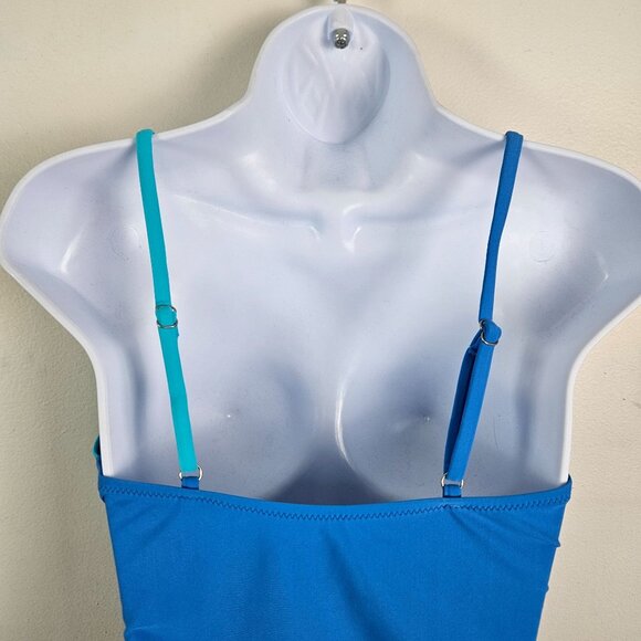 Blooming Jelly Womens One-Piece Swimsuit Blue Cross Cutout Design Size M Beach - Picture 9 of 11